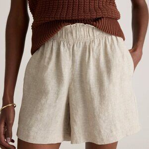 Quince 100% European Linen High Waisted Shorts Flax Women's Size XL